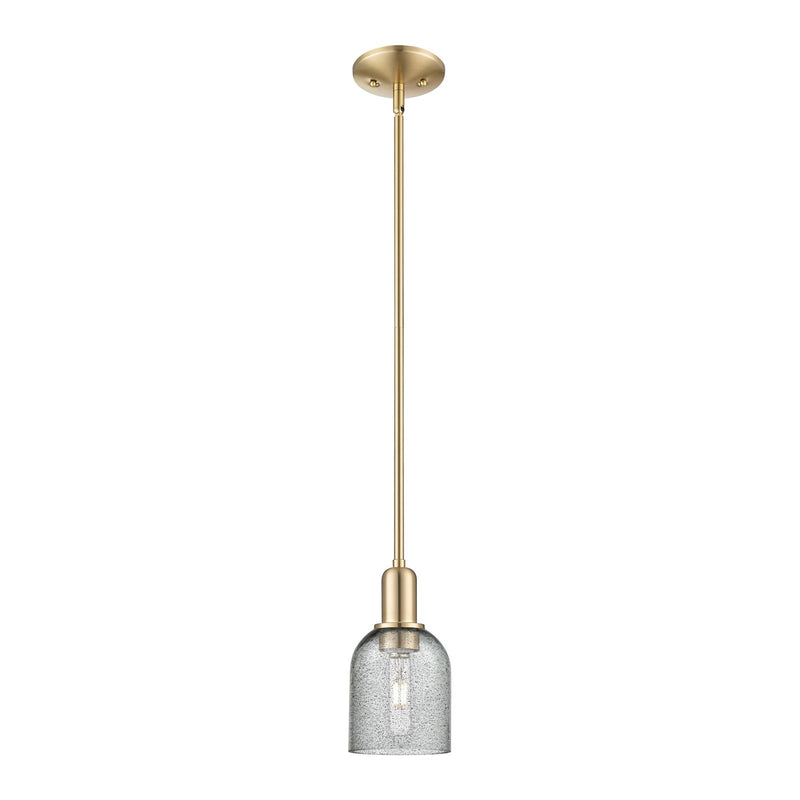 Innovations Caledonia 5in 1-Light Mini Pendant | Industrial Champagne Bronze Steel and Charcoal Glass | Kitchen Island & Dining | Model 716-1S-CB-G257