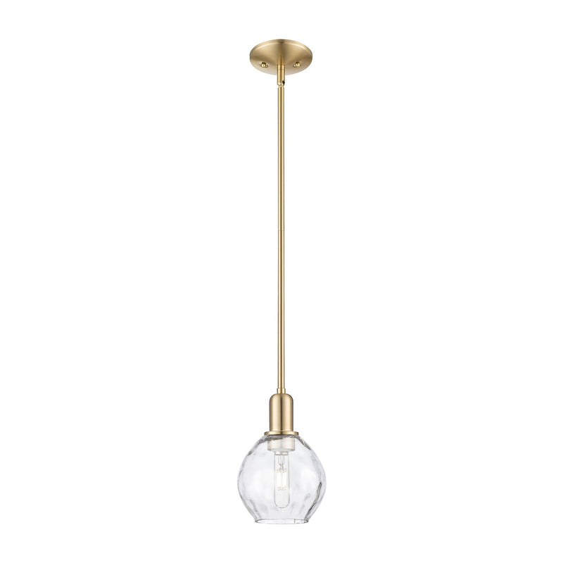Innovations Waverly 6in 1-Light Mini Pendant | Industrial Champagne Bronze Steel and Clear Water Glass | Kitchen Island & Dining | Model 716-1S-CB-G362