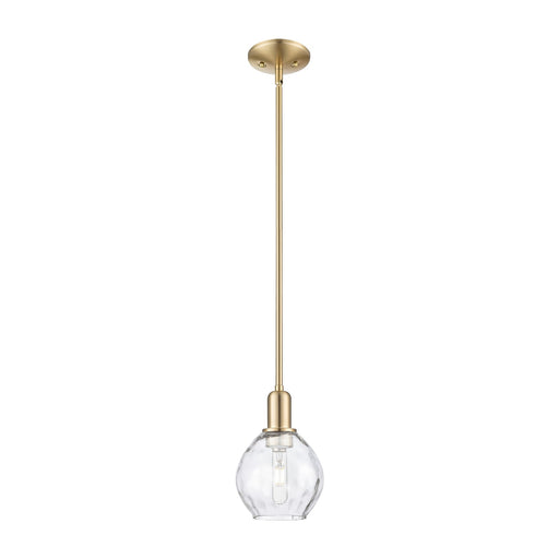 Innovations Waverly 6in 1-Light Mini Pendant | Industrial Champagne Bronze Steel and Clear Water Glass | Kitchen Island & Dining | Model 716-1S-CB-G362
