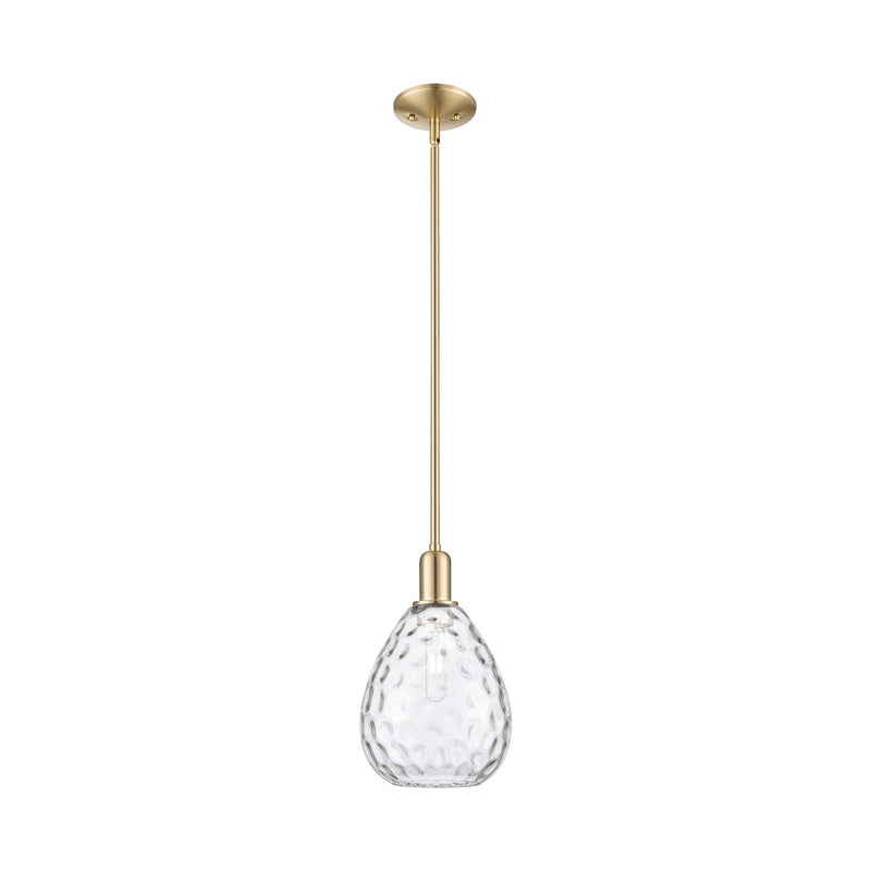 Innovations Waverly 8in 1-Light Mini Pendant | Industrial Champagne Bronze Steel and Clear Glass | Kitchen Island & Dining Room | Model 716-1S-CB-G372