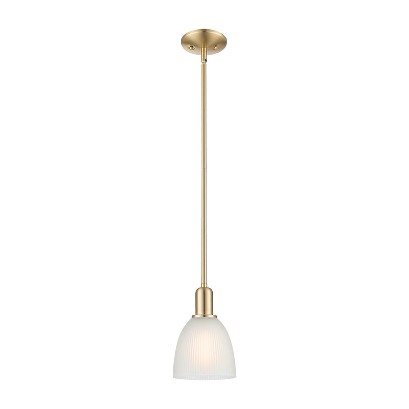 Innovations Castile 6in 1-Light Mini Pendant | Industrial Champagne Bronze Steel and White Glass | Kitchen Island & Dining Room | Model 716-1S-CB-G381