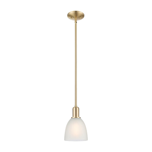 Innovations Castile 6in 1-Light Mini Pendant | Industrial Champagne Bronze Steel and White Glass | Kitchen Island & Dining Room | Model 716-1S-CB-G381