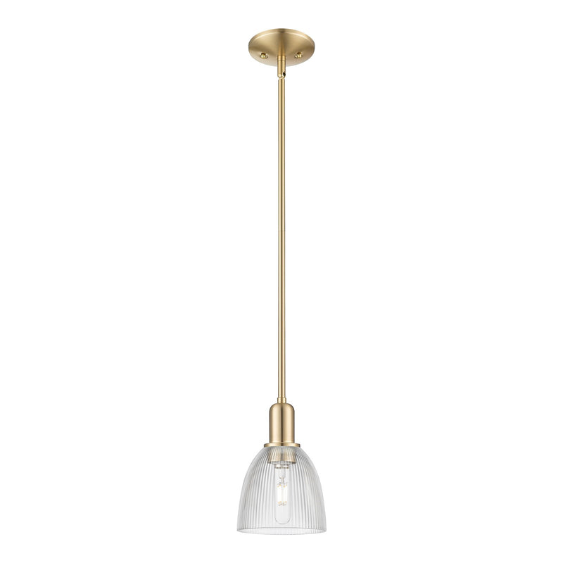 Innovations Castile 6in 1-Light Mini Pendant | Industrial Champagne Bronze Steel and Clear Glass | Kitchen Island & Dining Room | 6 | Model 716-1S-CB-G382