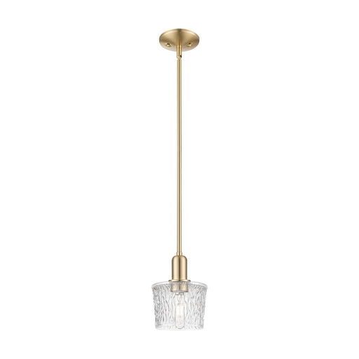 Innovations Niagara 7in 1-Light Mini Pendant | Industrial Champagne Bronze Steel and Clear Textured Glass | Kitchen Island & Dining | Model 716-1S-CB-G402