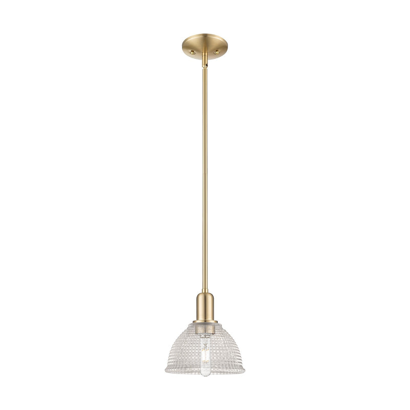 Innovations Arietta 8in 1-Light Mini Pendant | Industrial Champagne Bronze Steel and Clear Glass | Kitchen Island & Dining Room | 8 | Model 716-1S-CB-G422