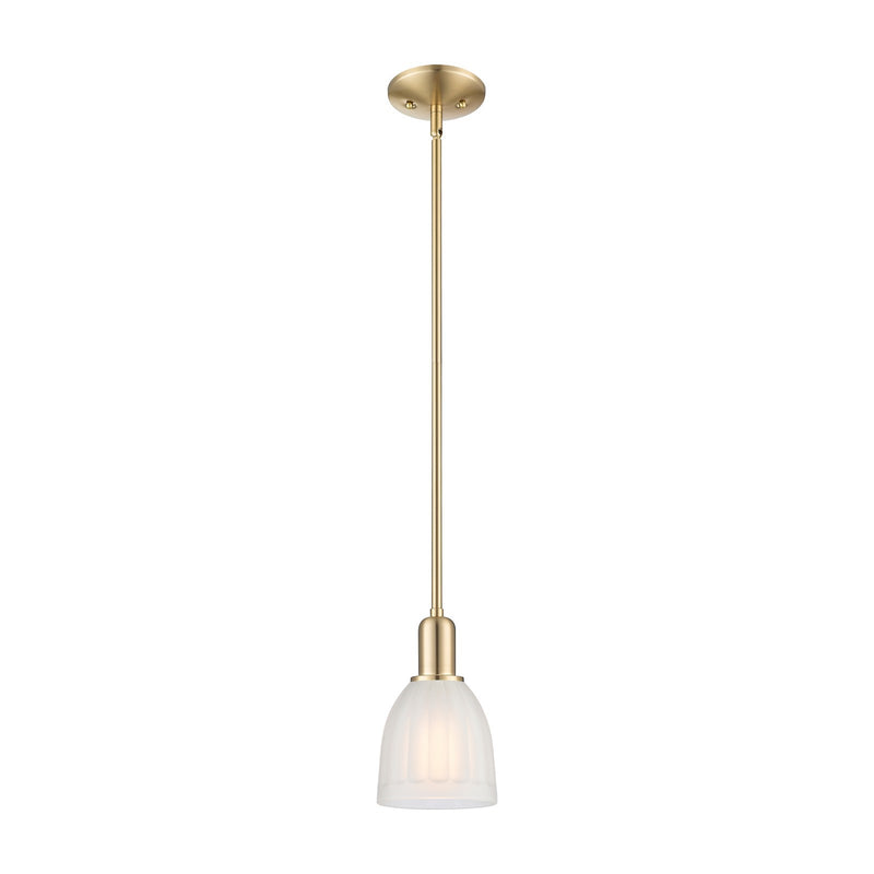 Innovations Brookfield 6in 1-Light Mini Pendant | Industrial Champagne Bronze Steel and White Frosted Glass | Kitchen Island | 5.75 | Model 716-1S-CB-G441