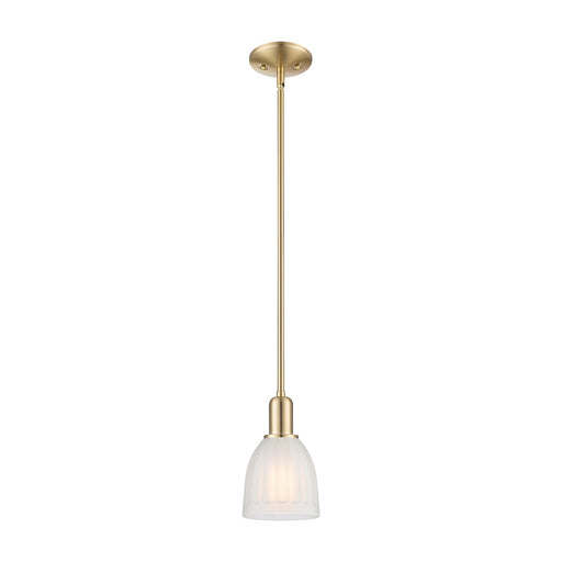 Innovations Brookfield 6in 1-Light Mini Pendant | Industrial Champagne Bronze Steel and White Frosted Glass | Kitchen Island | 5.75 | Model 716-1S-CB-G441