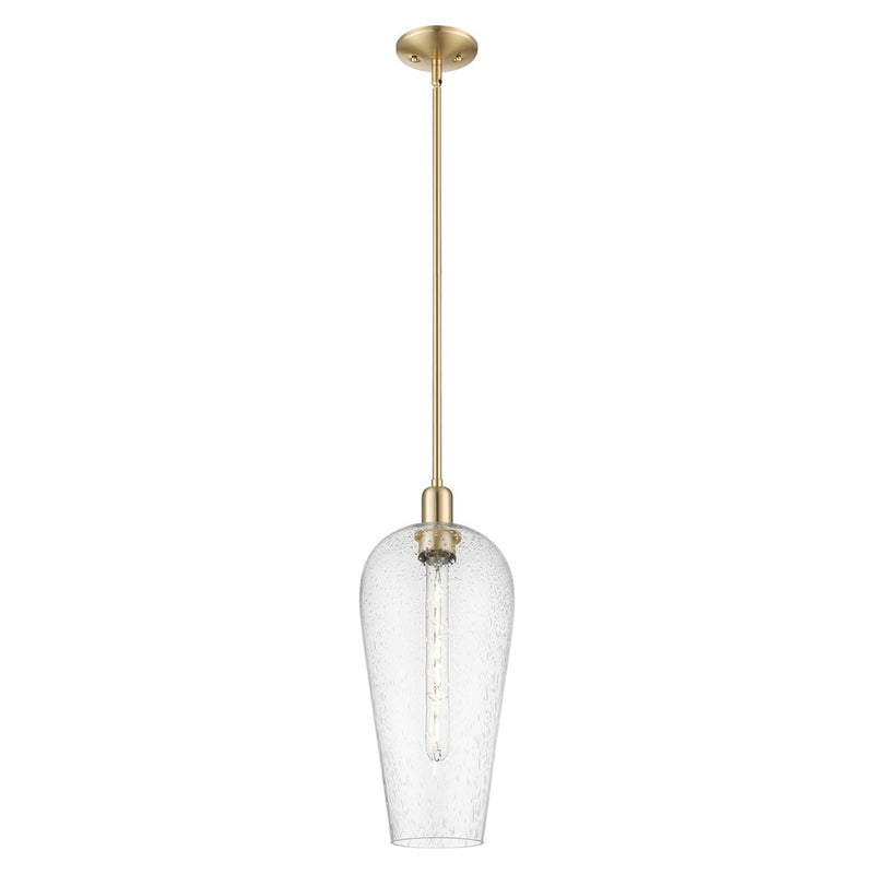 Innovations Chelsea 1Lt 8" Stem Mini Pendant, Bronze/Seedy - 716-1S-CB-G456-8SDY