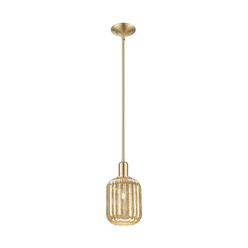 Innovations Preston Cylinder 6.75in 1-Light Mini Pendant | Industrial Champagne Bronze Steel and Mercury Glass | Kitchen Island | Model 716-1S-CB-G460-7ME
