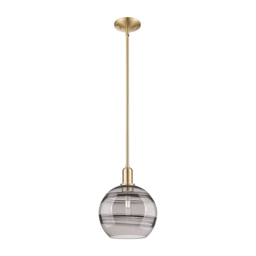 Innovations Rochester 10in 1-Light Mini Pendant | Industrial Champagne Bronze Steel and Light Smoke Glass | Kitchen Island & | Model 716-1S-CB-G556-10SM