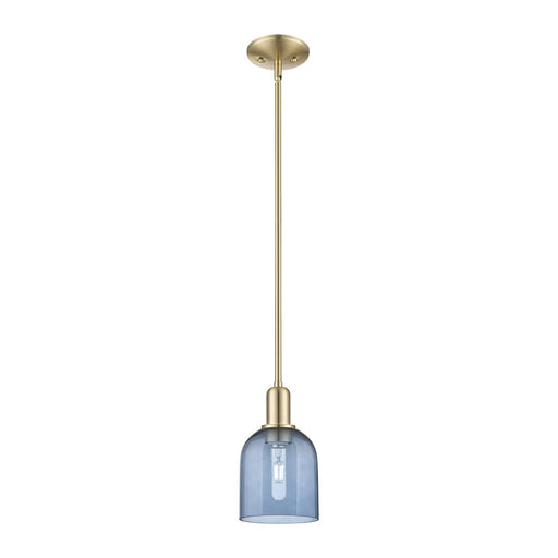 Innovations Bella 6in 1-Light Mini Pendant | Industrial Champagne Bronze Steel and Blue Glass | Kitchen Island & Dining Room | Model 716-1S-CB-G558-6BL