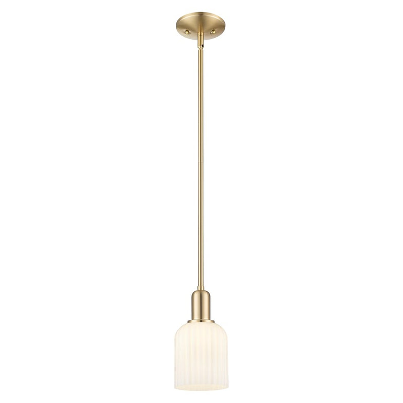 Innovations Bridal Veil 5" Stem Mini Pendant, Bronze/White - 716-1S-CB-G559-5GWH
