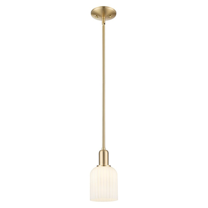 Innovations Bridal Veil 5" Stem Mini Pendant, Bronze/White - 716-1S-CB-G559-5GWH
