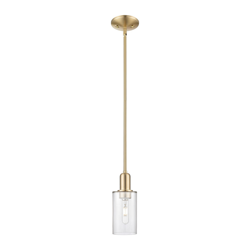 Innovations Clymer 4in 1-Light Mini Pendant | Industrial Champagne Bronze Steel and Clear Glass | Kitchen Island & Dining Room | Model 716-1S-CB-G802