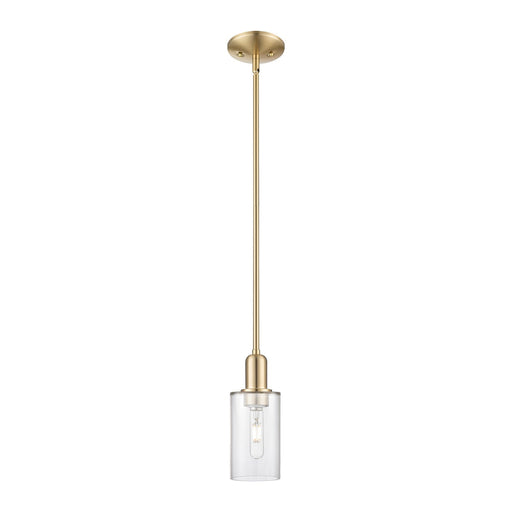 Innovations Clymer 4in 1-Light Mini Pendant | Industrial Champagne Bronze Steel and Clear Glass | Kitchen Island & Dining Room | Model 716-1S-CB-G802