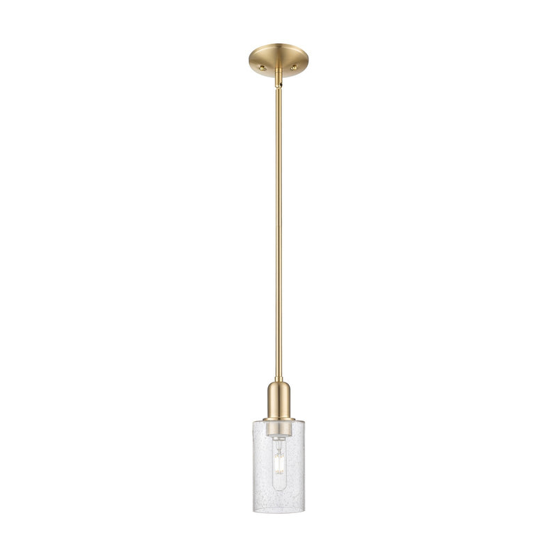 Innovations Clymer 4in 1-Light Mini Pendant | Industrial Champagne Bronze Steel and Seedy Glass | Kitchen Island & Dining Room | Model 716-1S-CB-G804