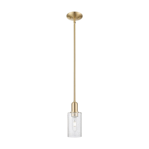 Innovations Clymer 4in 1-Light Mini Pendant | Industrial Champagne Bronze Steel and Seedy Glass | Kitchen Island & Dining Room | Model 716-1S-CB-G804