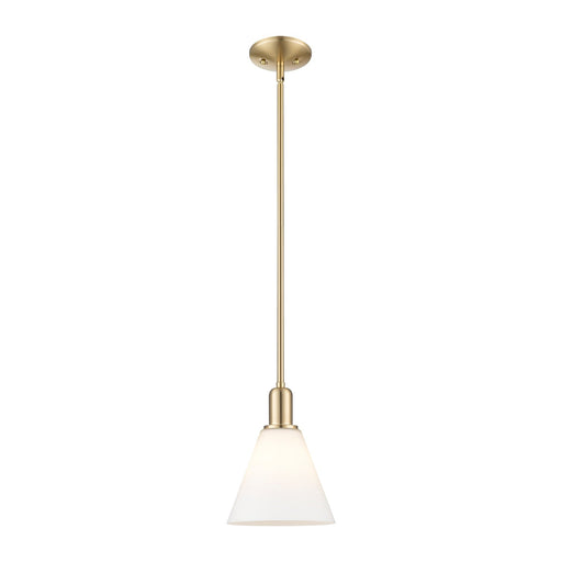 Innovations Berkshire Glass 8in 1-Light Mini Pendant | Industrial Champagne Bronze Steel and Matte White Glass | Kitchen Island & | Model 716-1S-CB-GBC-81