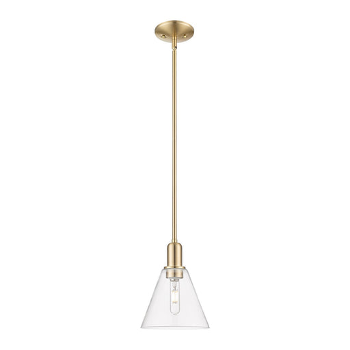 Innovations Berkshire Glass 8in 1-Light Mini Pendant | Industrial Champagne Bronze Steel and Clear Glass | Kitchen Island & | Model 716-1S-CB-GBC-82