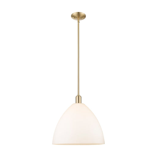 Innovations Bristol 16in 1-Light Mini Pendant | Industrial Champagne Bronze Steel and Matte White Glass | Kitchen Island & | Model 716-1S-CB-GBD-161
