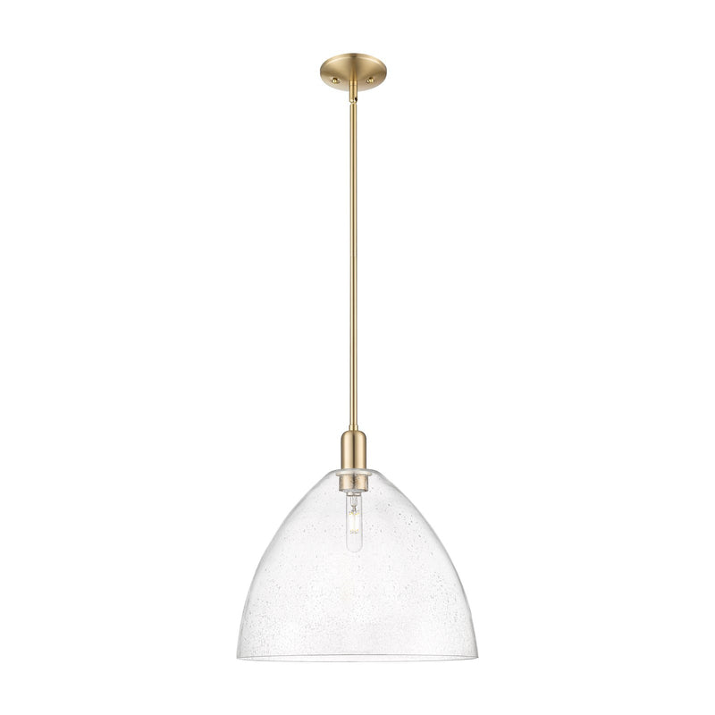Innovations Bristol 16in 1-Light Mini Pendant | Industrial Champagne Bronze Steel and Seedy Glass | Kitchen Island & Dining Room | Model 716-1S-CB-GBD-164