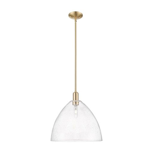 Innovations Bristol 16in 1-Light Mini Pendant | Industrial Champagne Bronze Steel and Seedy Glass | Kitchen Island & Dining Room | Model 716-1S-CB-GBD-164