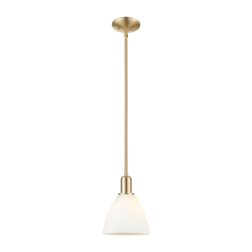 Innovations Bristol 8in 1-Light Mini Pendant | Industrial Champagne Bronze Steel and Matte White Glass | Kitchen Island & Dining | Model 716-1S-CB-GBD-751