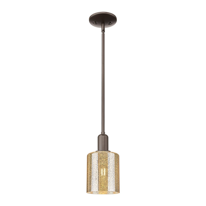 Innovations Cobbleskill 5in 1-Light Mini Pendant | Industrial Oil Rubbed Bronze Steel and Mercury Glass | Kitchen Island & Dining | Model 716-1S-OB-G116