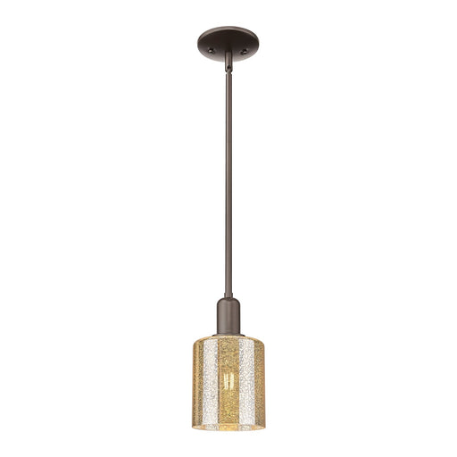 Innovations Cobbleskill 5in 1-Light Mini Pendant | Industrial Oil Rubbed Bronze Steel and Mercury Glass | Kitchen Island & Dining | Model 716-1S-OB-G116
