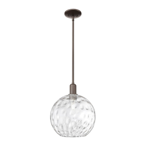Innovations Athens 12in 1-Light Mini Pendant | Industrial Oil Rubbed Bronze Steel and Clear Water Glass | Kitchen Island & | Model 716-1S-OB-G1215-12