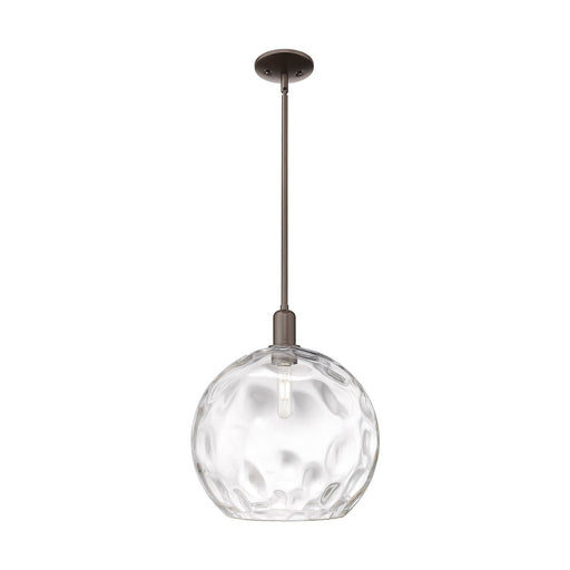Innovations Athens Water Glass 13in 1-Light Mini Pendant | Industrial Oil Rubbed Bronze Steel and Clear Glass | Kitchen Island | Model 716-1S-OB-G1215-14