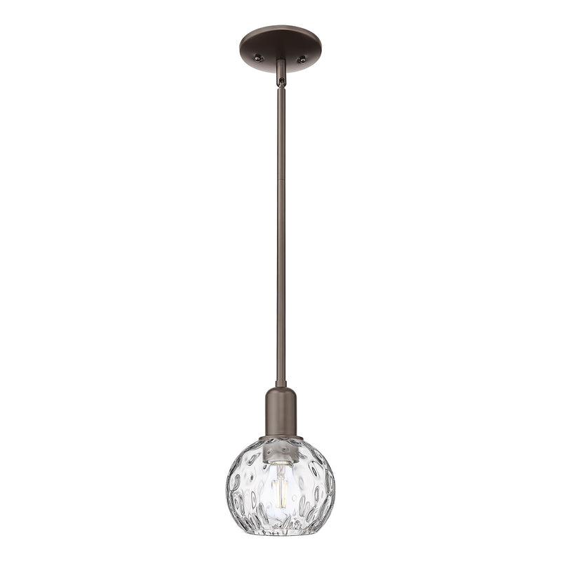 Innovations Athens Water Glass 6in 1-Light Mini Pendant | Industrial Oil Rubbed Bronze Steel and Clear Glass | Kitchen Island & | Model 716-1S-OB-G1215-6