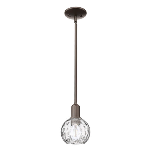 Innovations Athens Water Glass 6in 1-Light Mini Pendant | Industrial Oil Rubbed Bronze Steel and Clear Glass | Kitchen Island & | Model 716-1S-OB-G1215-6