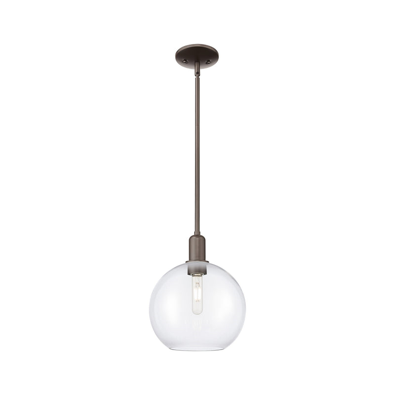 Innovations Athens 10in 1-Light Mini Pendant | Industrial Oil Rubbed Bronze Steel and Clear Glass | Kitchen Island & Dining Room | Model 716-1S-OB-G122-10