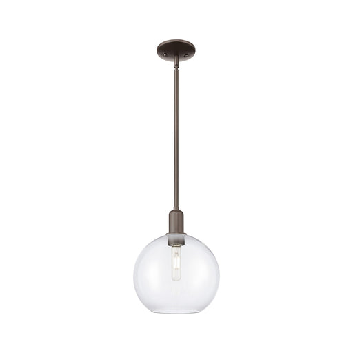 Innovations Athens 10in 1-Light Mini Pendant | Industrial Oil Rubbed Bronze Steel and Clear Glass | Kitchen Island & Dining Room | Model 716-1S-OB-G122-10