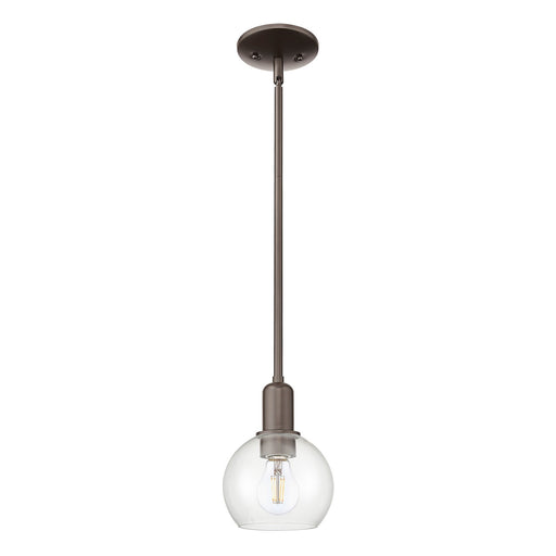 Innovations Athens 6in 1-Light Mini Pendant | Industrial Oil Rubbed Bronze Steel and Clear Glass | Kitchen Island & Dining Room | Model 716-1S-OB-G122-6