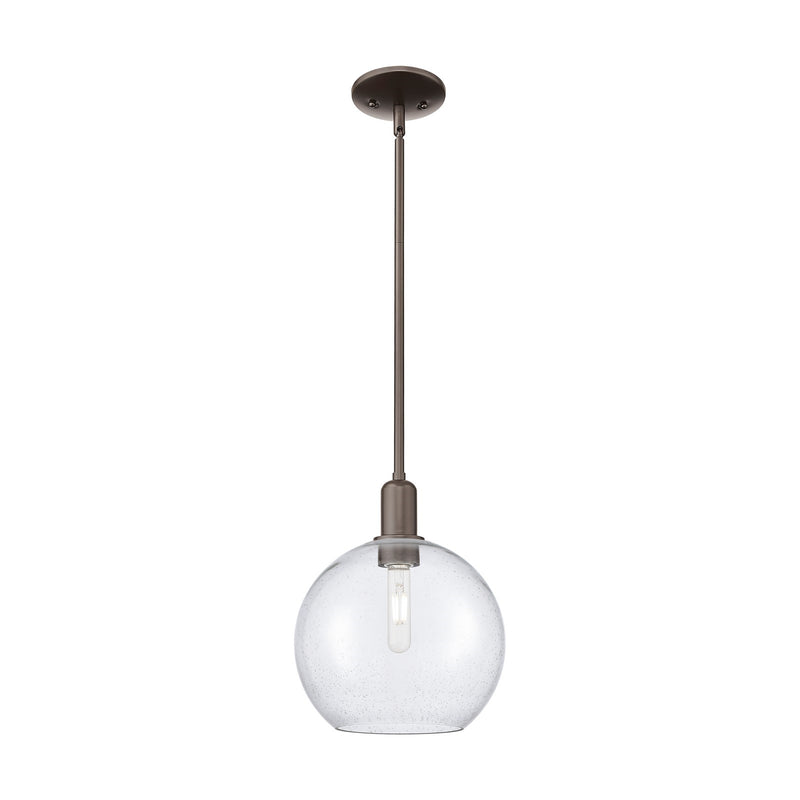 Innovations Athens 10in 1-Light Mini Pendant | Industrial Oil Rubbed Bronze Steel and Seedy Glass | Kitchen Island & Dining Room | Model 716-1S-OB-G124-10