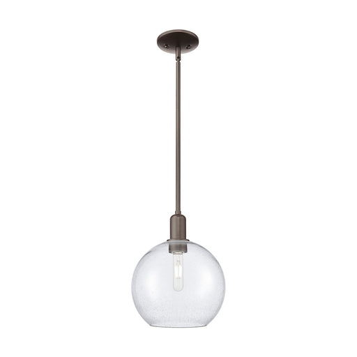 Innovations Athens 10in 1-Light Mini Pendant | Industrial Oil Rubbed Bronze Steel and Seedy Glass | Kitchen Island & Dining Room | Model 716-1S-OB-G124-10