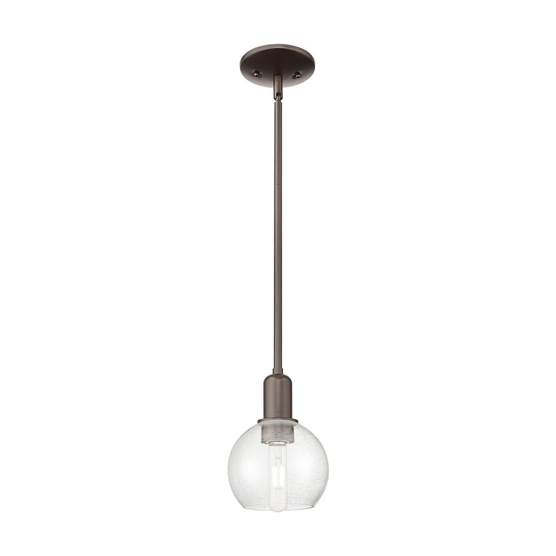 Innovations Athens 6in 1-Light Mini Pendant | Industrial Oil Rubbed Bronze and Seedy Glass | Kitchen Island & Dining Room | 5.88 | Model 716-1S-OB-G124-6