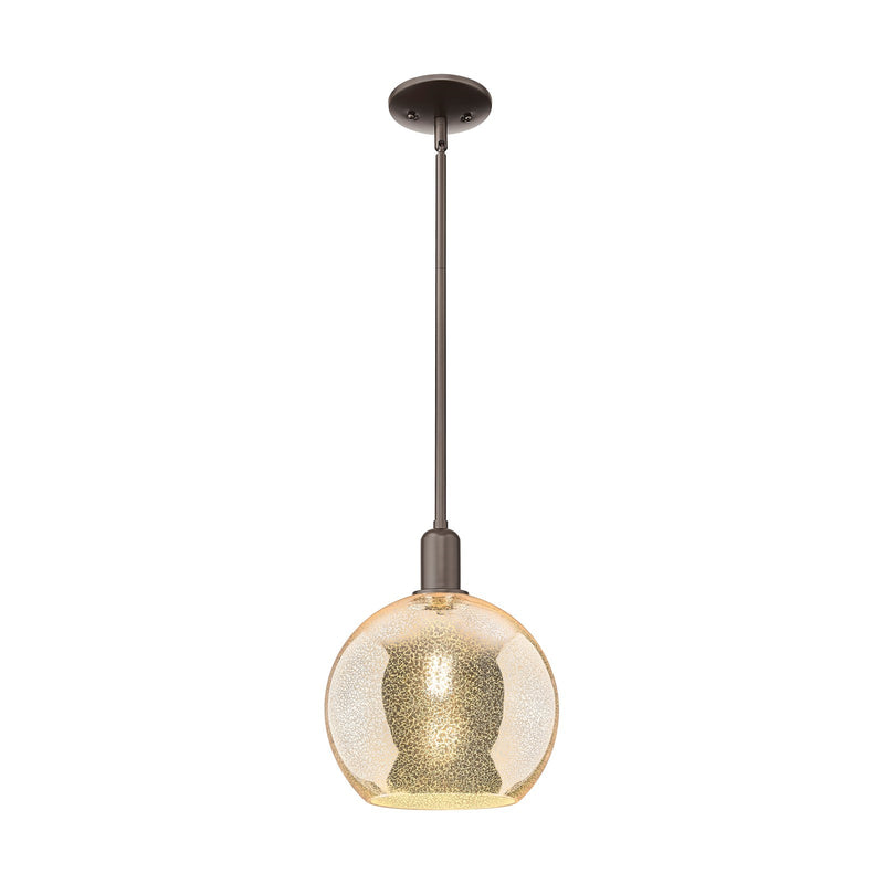Innovations Athens 10in 1-Light Mini Pendant | Industrial Oil Rubbed Bronze Steel and Mercury Glass | Kitchen Island & Dining | Model 716-1S-OB-G128-10