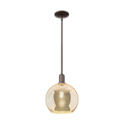 Innovations Athens 10in 1-Light Mini Pendant | Industrial Oil Rubbed Bronze Steel and Mercury Glass | Kitchen Island & Dining | Model 716-1S-OB-G128-10