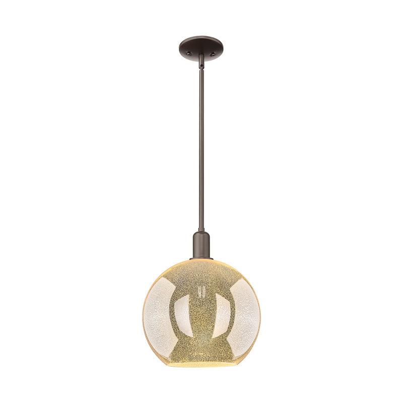 Innovations Athens 12in 1-Light Mini Pendant | Industrial Oil Rubbed Bronze Steel and Mercury Glass | Kitchen Island & Dining | Model 716-1S-OB-G128-12