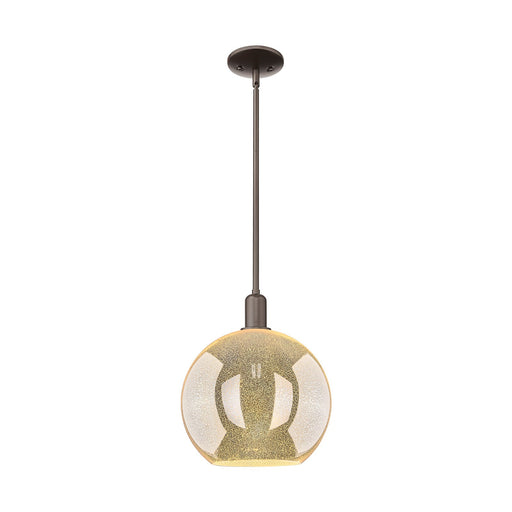 Innovations Athens 12in 1-Light Mini Pendant | Industrial Oil Rubbed Bronze Steel and Mercury Glass | Kitchen Island & Dining | Model 716-1S-OB-G128-12