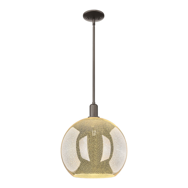 Innovations Athens 14in 1-Light Mini Pendant | Industrial Oil Rubbed Bronze Steel and Mercury Glass | Kitchen Island & Dining | Model 716-1S-OB-G128-14