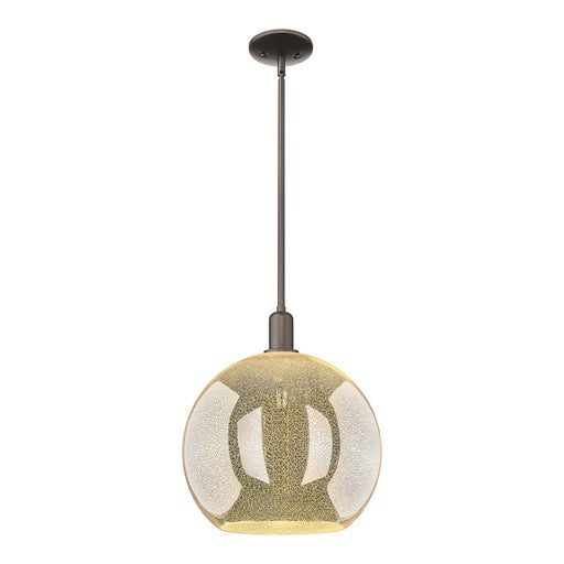 Innovations Athens 14in 1-Light Mini Pendant | Industrial Oil Rubbed Bronze Steel and Mercury Glass | Kitchen Island & Dining | Model 716-1S-OB-G128-14