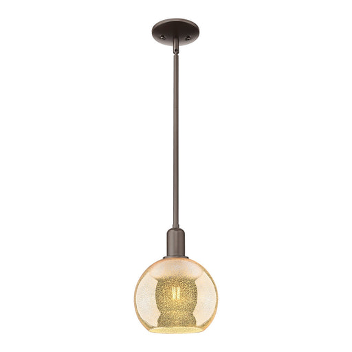Innovations Athens 8in 1-Light Mini Pendant | Industrial Oil Rubbed Bronze Steel and Mercury Glass | Kitchen Island & Dining Room | Model 716-1S-OB-G128-8