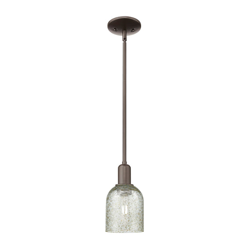 Innovations Caledonia 5in 1-Light Mini Pendant | Industrial Oil Rubbed Bronze Steel and Mica Glass | Kitchen Island & Dining Room | Model 716-1S-OB-G259