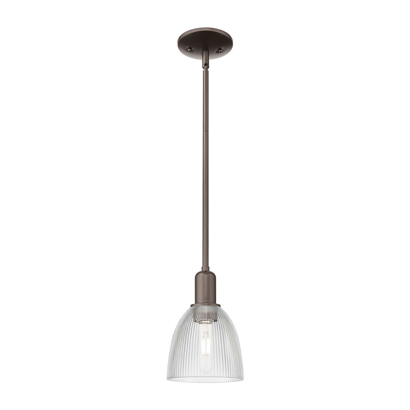 Innovations Castile 6in 1-Light Mini Pendant | Industrial Oil Rubbed Bronze and Clear Glass | Kitchen Island & Dining Room | 6 x 6 | Model 716-1S-OB-G382