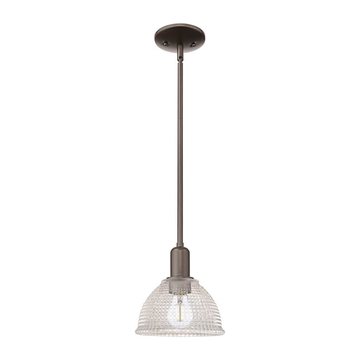 Innovations Arietta 8in 1-Light Mini Pendant | Industrial Oil Rubbed Bronze Steel and Clear Glass | Kitchen Island & Dining Room | Model 716-1S-OB-G422
