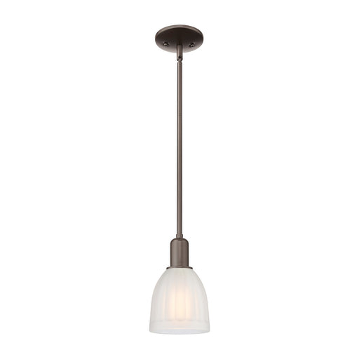 Innovations Brookfield 6in 1-Light Mini Pendant | Industrial Oil Rubbed Bronze and White Frosted Ribbed Glass | Kitchen Island | Model 716-1S-OB-G441